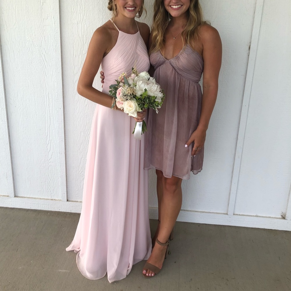 Azazie blush bridesmaid dress